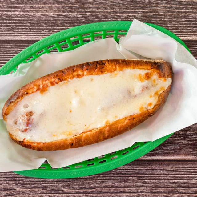 Mild or Hot Italian with Green Pepper, Onion, & Cheese Hot Sandwich.